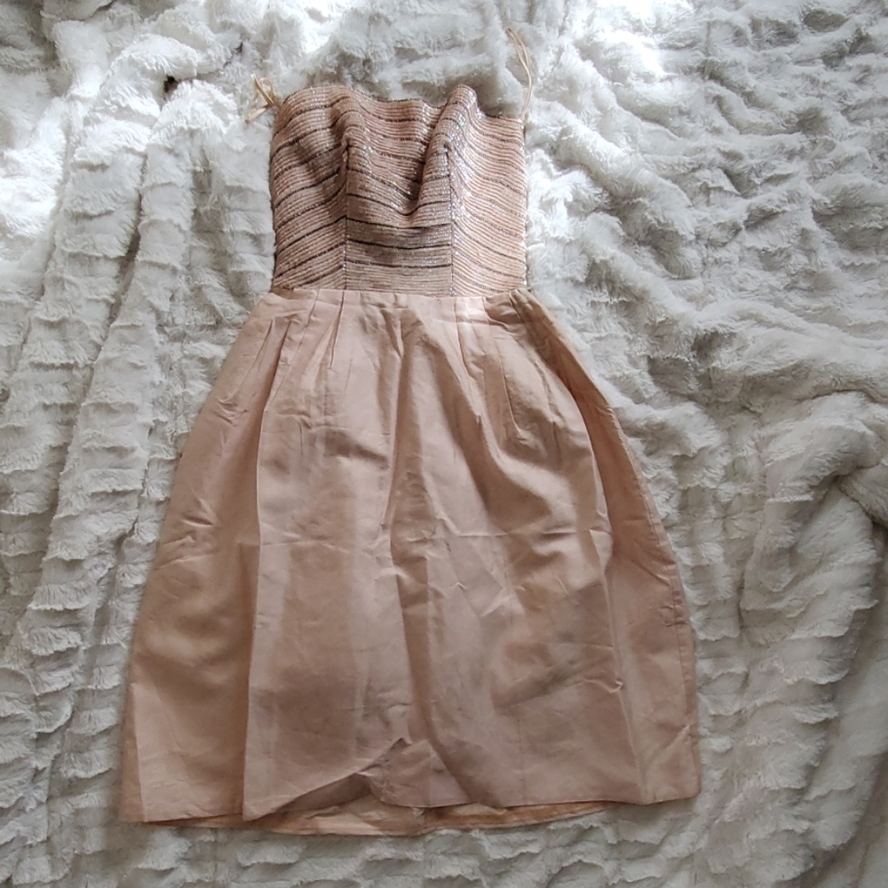 Vintage Custom sequin strapless pink dress